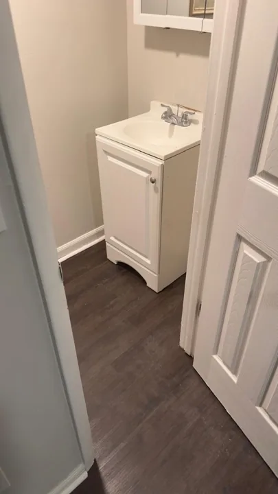 Dark brown plank flooring and installation details